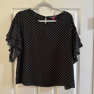 Black with white polka dot Vince Camino blouse